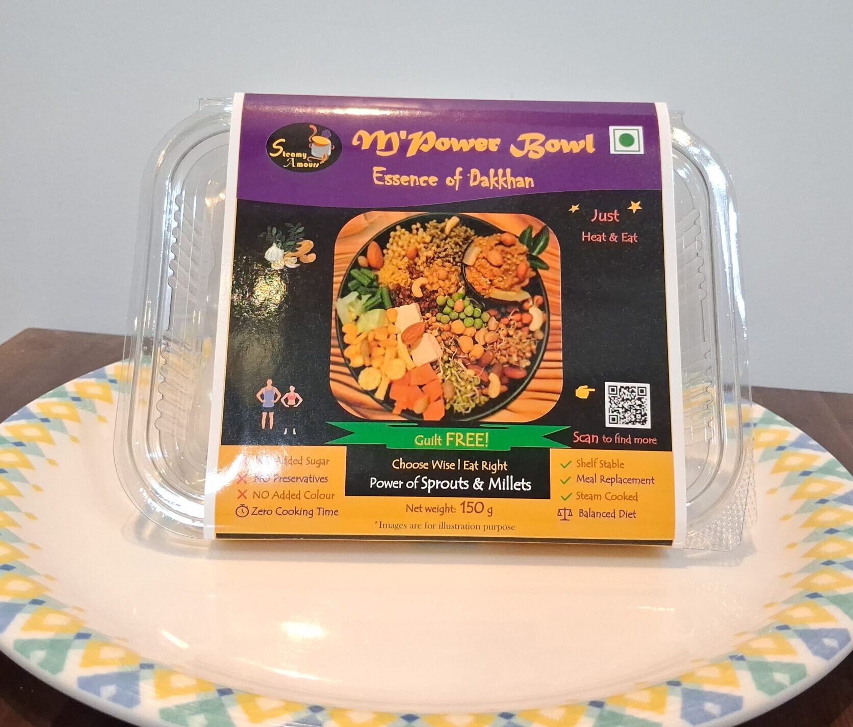 M'Power Bowl-Essence of Dakkhan | Ready to Eat | 150 g | By Steamy Amours