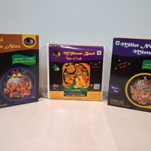 All in One Combo - M'Power Bowl South Indian + Dum Aloo + Millet Nut Mixture | Ready to Eat | Steamy Amours