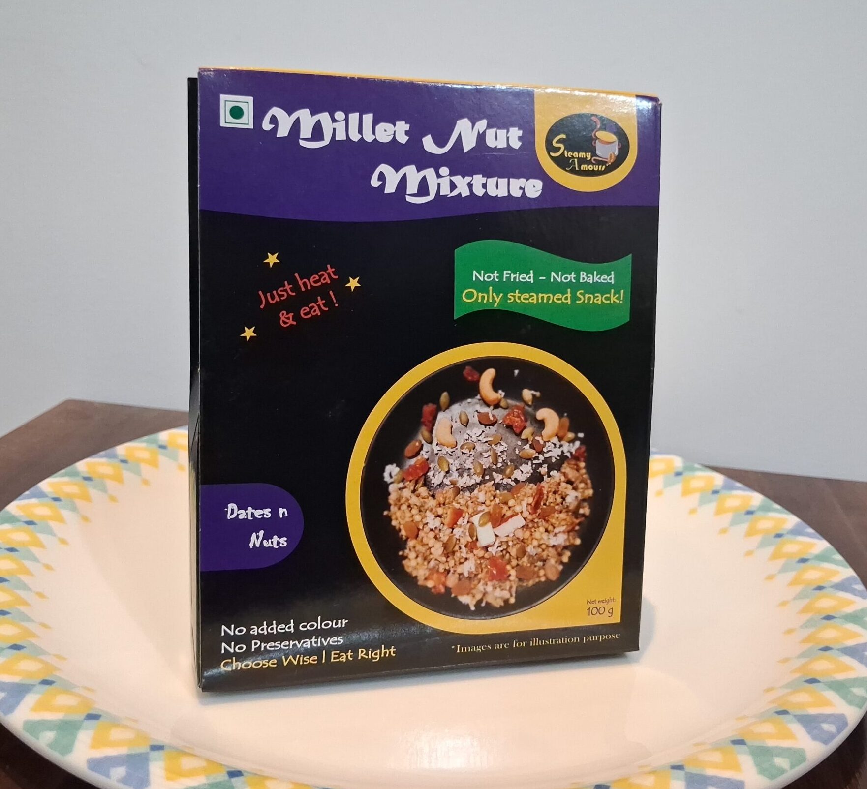 Snacky Mixtures-Millet Nut Mixture-Date n Nut | Ready to Eat | 100 g | By Steamy Amours