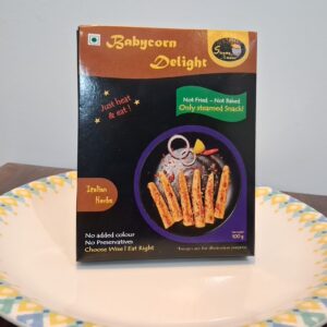 Steamed Snack-Babycorn Delight | Ready to Eat | 100 g | By Steamy Amours